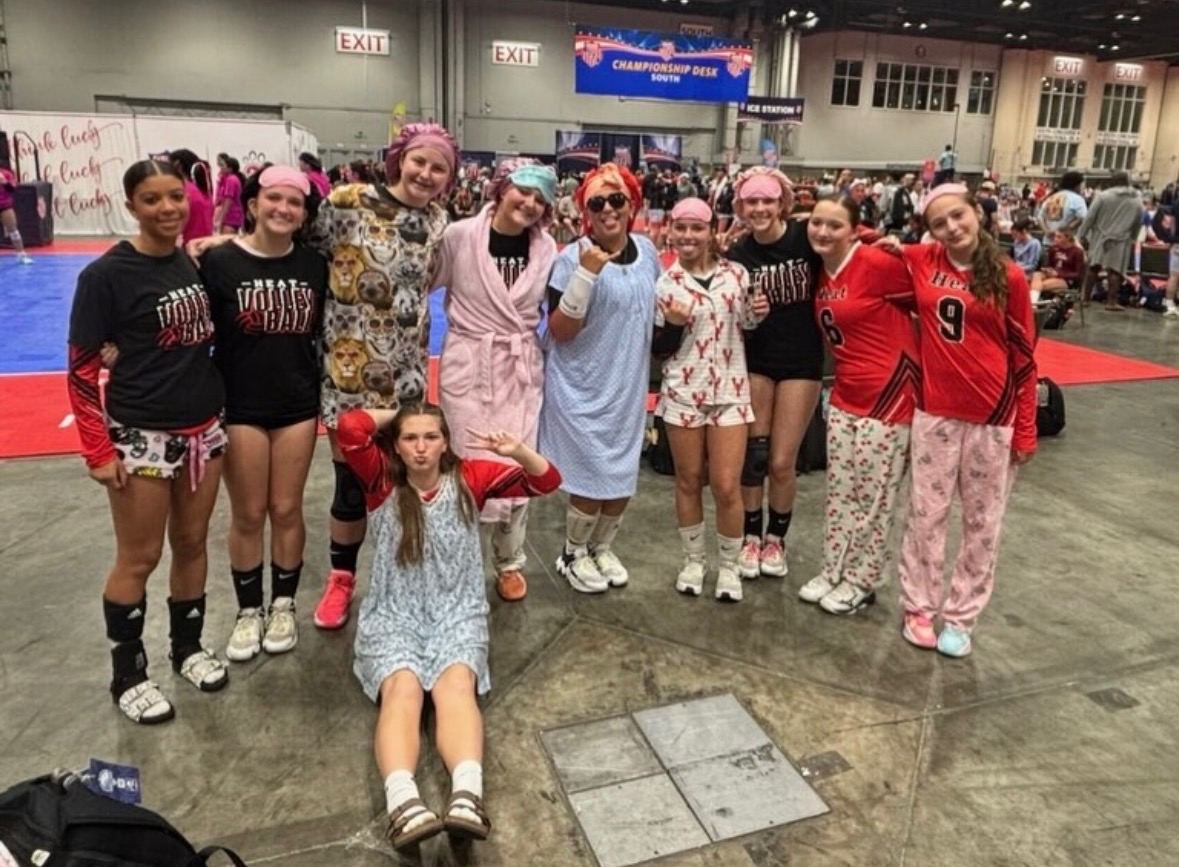 Nassau Heat team on pajama theme day at AAU Nationals