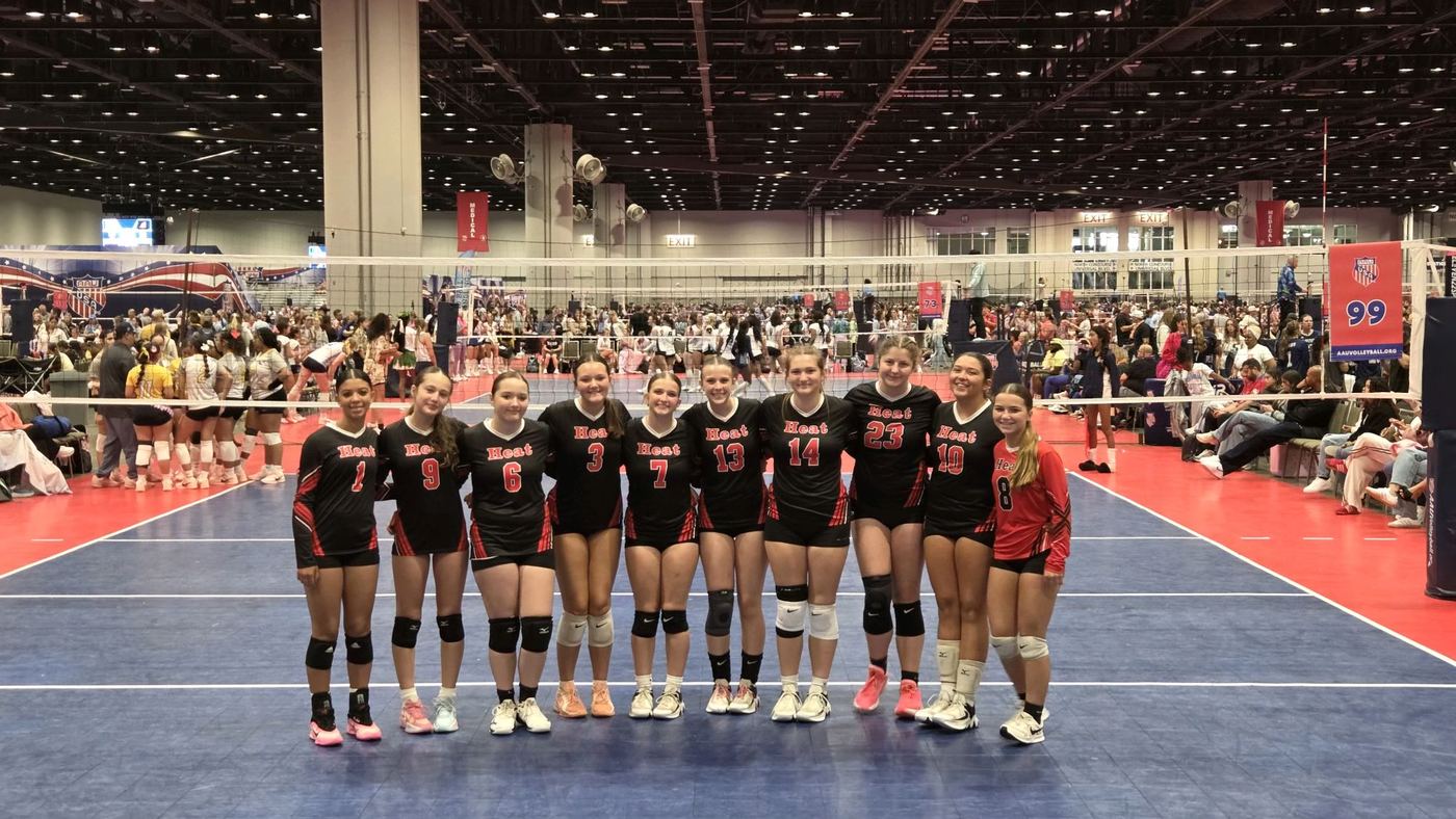 Nassau Heat 15U team lined up in Heat jerseys at AAU Nationals in Orlando