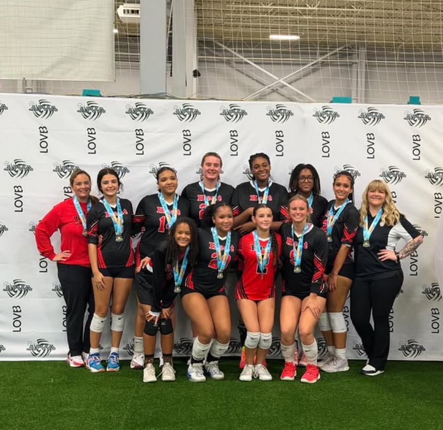 Nassau Heat with medals after the LOVB tournament